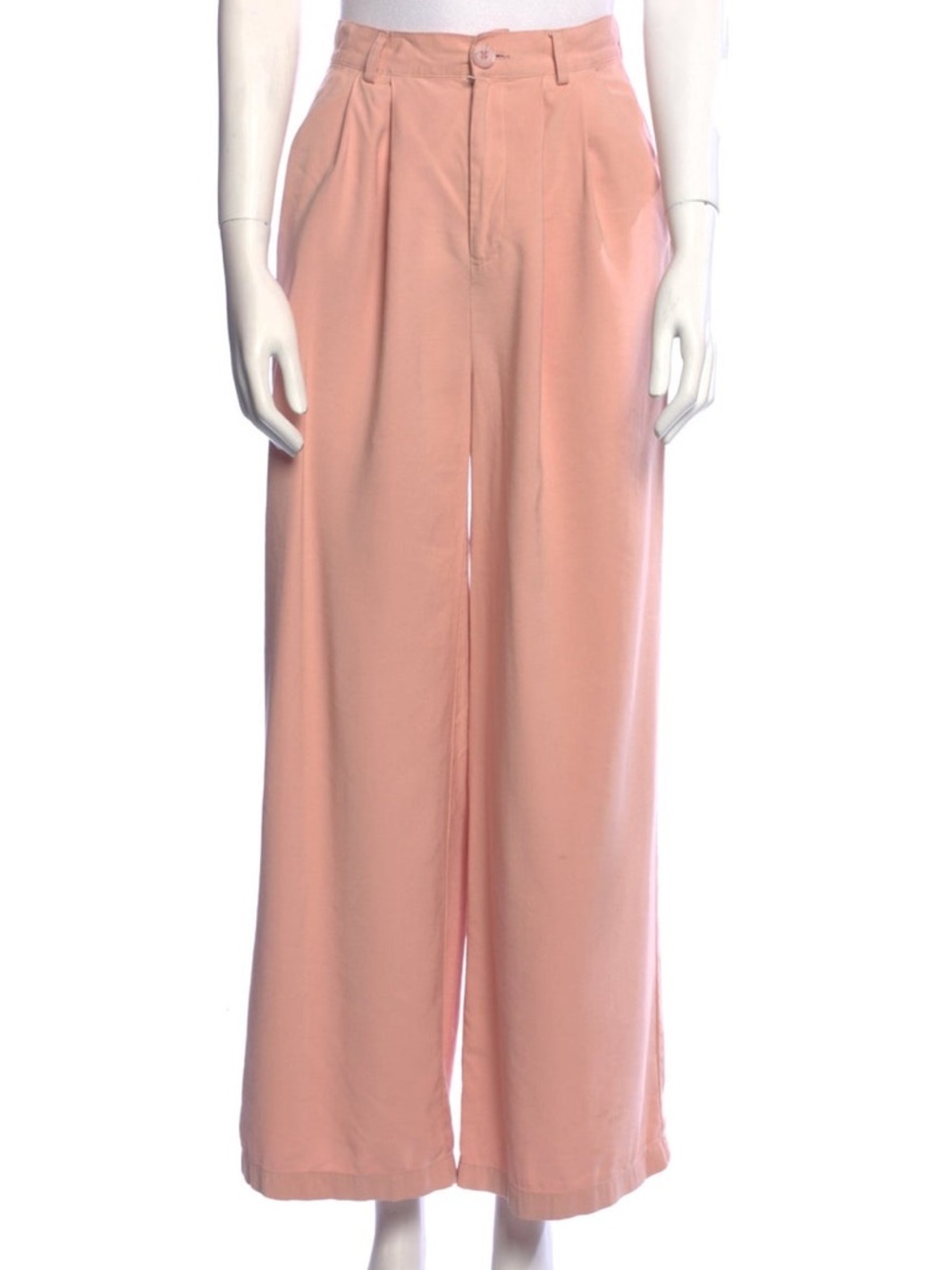 NONCHALANT Label Wide Leg High Waisted Pockets Rayon Light Pink Dress Pants Sz M